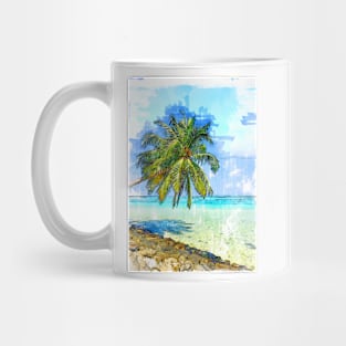 Hot Summer Tropical Scene In Maldives. Mug